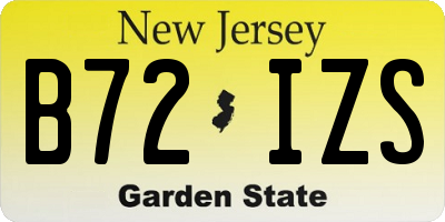 NJ license plate B72IZS