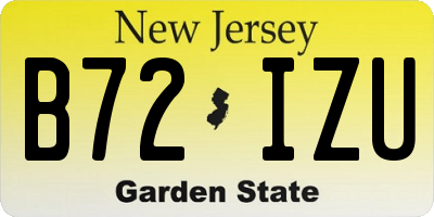 NJ license plate B72IZU
