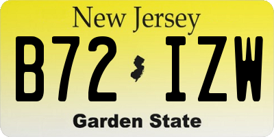 NJ license plate B72IZW