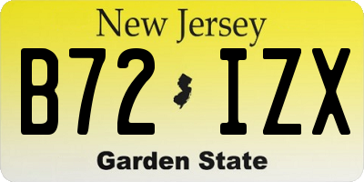 NJ license plate B72IZX