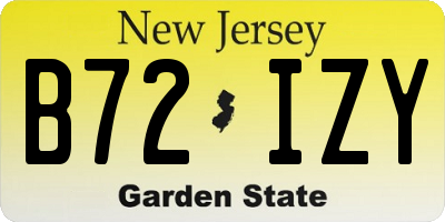 NJ license plate B72IZY