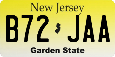 NJ license plate B72JAA