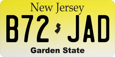 NJ license plate B72JAD