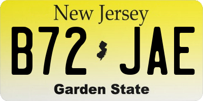 NJ license plate B72JAE