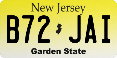 NJ license plate B72JAI