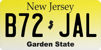 NJ license plate B72JAL