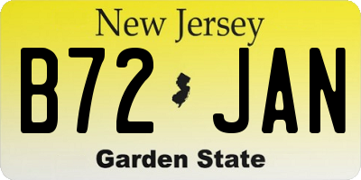 NJ license plate B72JAN