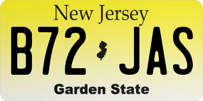 NJ license plate B72JAS