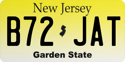 NJ license plate B72JAT