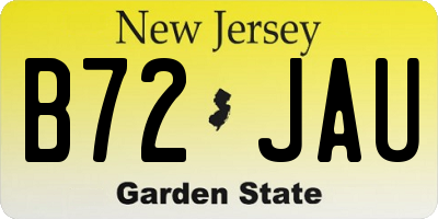 NJ license plate B72JAU