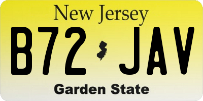NJ license plate B72JAV