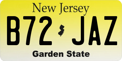 NJ license plate B72JAZ