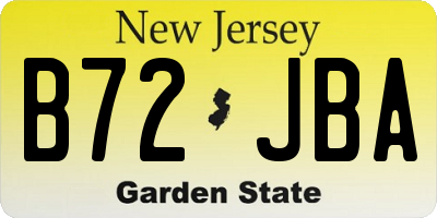 NJ license plate B72JBA