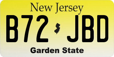 NJ license plate B72JBD