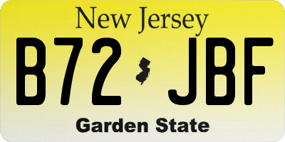 NJ license plate B72JBF