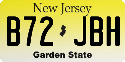 NJ license plate B72JBH