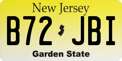 NJ license plate B72JBI