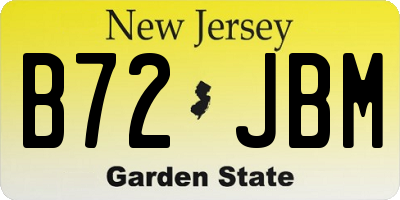 NJ license plate B72JBM