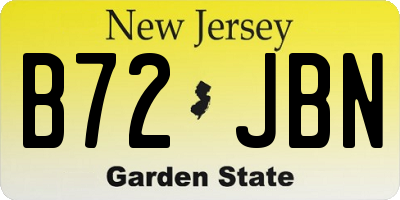 NJ license plate B72JBN