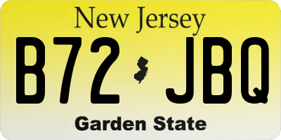 NJ license plate B72JBQ