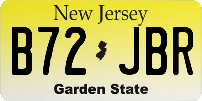 NJ license plate B72JBR