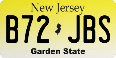 NJ license plate B72JBS