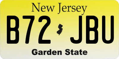 NJ license plate B72JBU