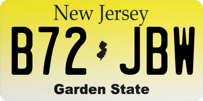 NJ license plate B72JBW
