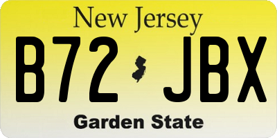 NJ license plate B72JBX