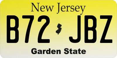 NJ license plate B72JBZ