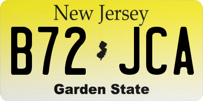 NJ license plate B72JCA