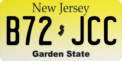NJ license plate B72JCC