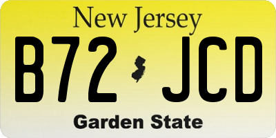 NJ license plate B72JCD