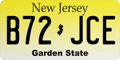 NJ license plate B72JCE