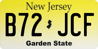 NJ license plate B72JCF