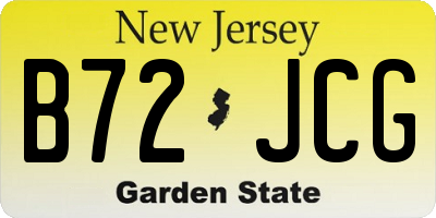 NJ license plate B72JCG