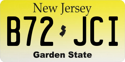 NJ license plate B72JCI