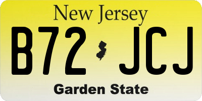 NJ license plate B72JCJ