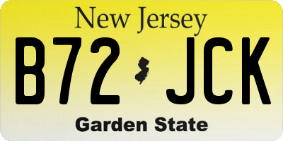 NJ license plate B72JCK