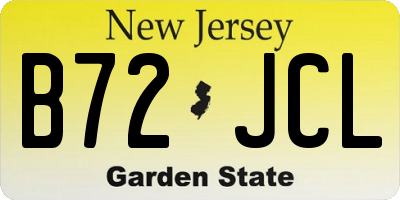 NJ license plate B72JCL