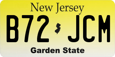 NJ license plate B72JCM