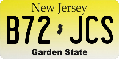 NJ license plate B72JCS