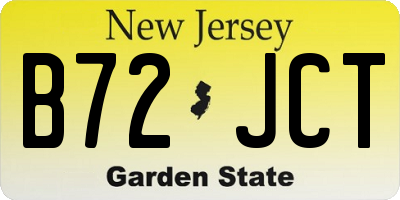 NJ license plate B72JCT