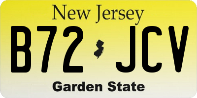 NJ license plate B72JCV