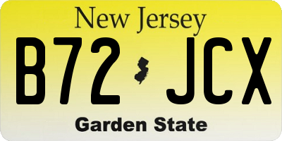 NJ license plate B72JCX