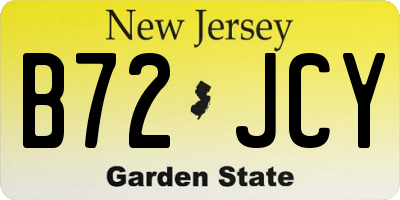 NJ license plate B72JCY