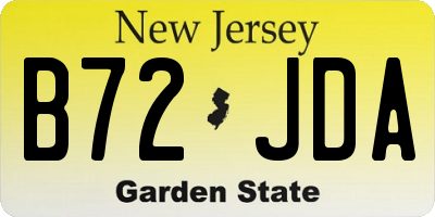 NJ license plate B72JDA