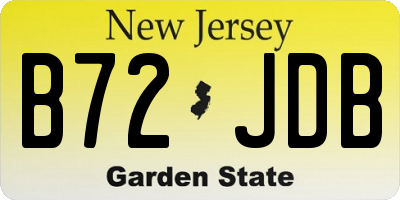 NJ license plate B72JDB