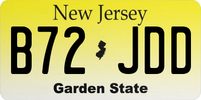 NJ license plate B72JDD
