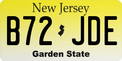 NJ license plate B72JDE